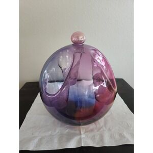 Vintate Blodgett Blown Glass Candle Sphere Vase